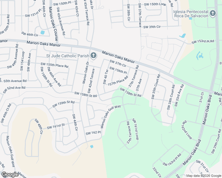 map of restaurants, bars, coffee shops, grocery stores, and more near 15829 Southwest 37th Circle in Ocala