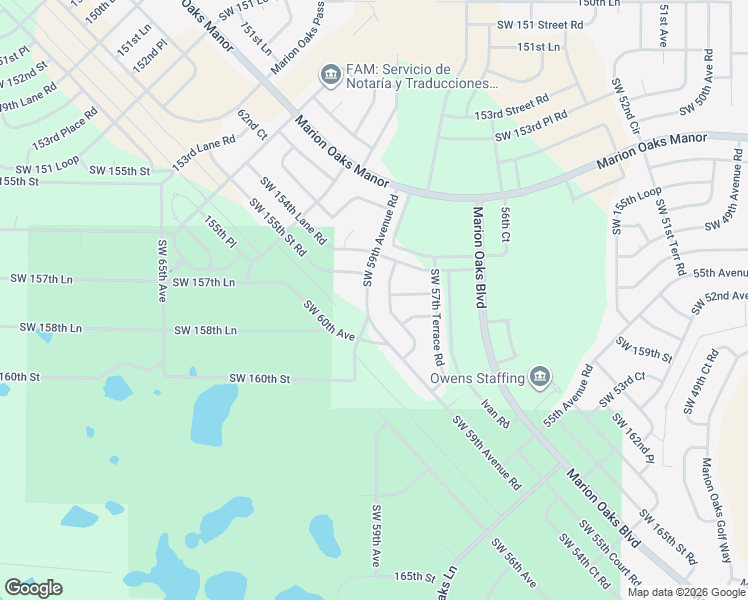 map of restaurants, bars, coffee shops, grocery stores, and more near 5859 158th Place in Ocala