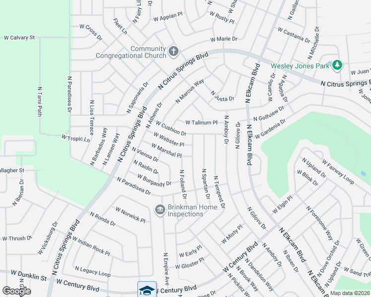 map of restaurants, bars, coffee shops, grocery stores, and more near 8854 North Trojan Drive in Citrus Springs