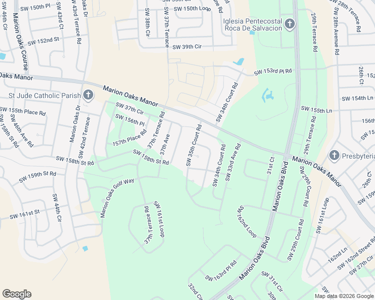 map of restaurants, bars, coffee shops, grocery stores, and more near 15872 Southwest 35th Court Road in Ocala