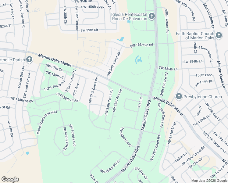 map of restaurants, bars, coffee shops, grocery stores, and more near 15750 Southwest 34th Court Road in Ocala