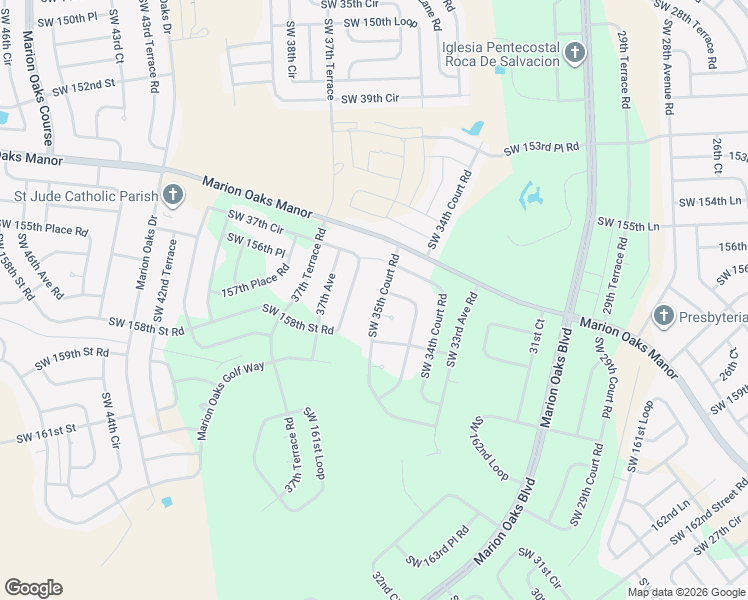 map of restaurants, bars, coffee shops, grocery stores, and more near 15633 Southwest 37th Circle in Ocala