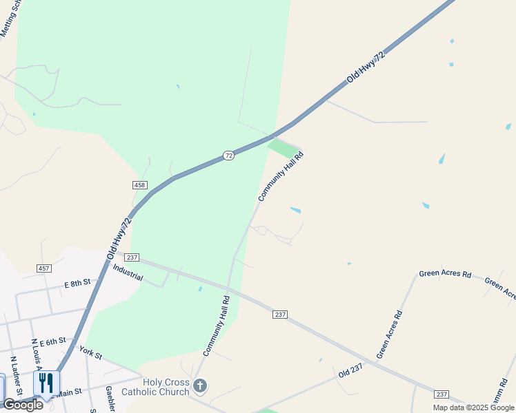 map of restaurants, bars, coffee shops, grocery stores, and more near 697 Community Hall Road in Yorktown