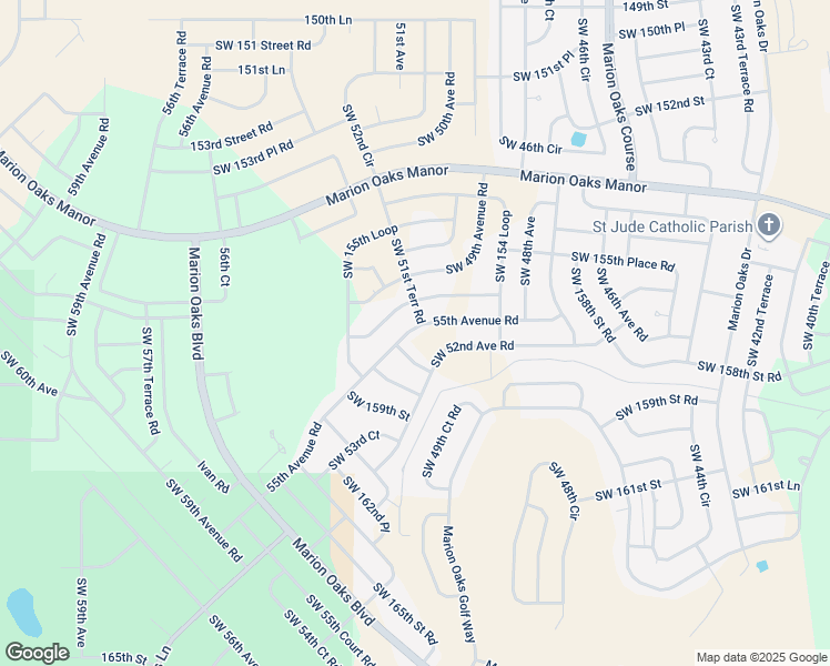 map of restaurants, bars, coffee shops, grocery stores, and more near 5130 Southwest 157th Street in Ocala