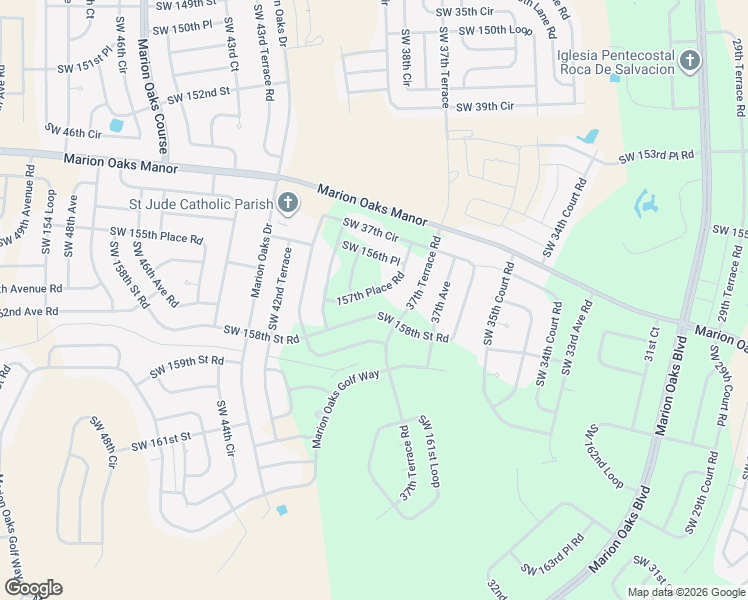 map of restaurants, bars, coffee shops, grocery stores, and more near 3946-3954 157th Place Road in Ocala