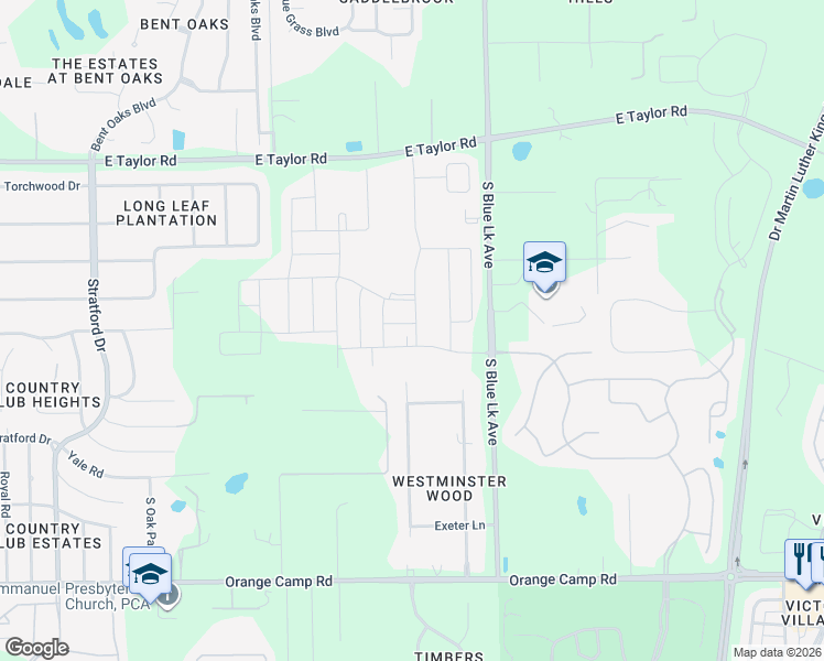 map of restaurants, bars, coffee shops, grocery stores, and more near 234 Duke Drive in DeLand