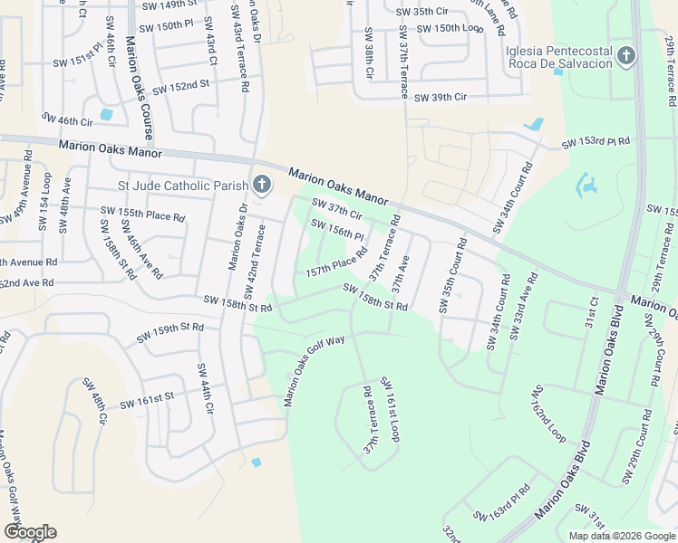 map of restaurants, bars, coffee shops, grocery stores, and more near 3946-3954 157th Place Road in Ocala