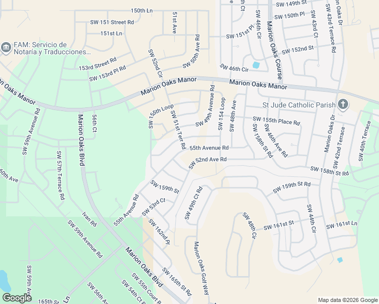 map of restaurants, bars, coffee shops, grocery stores, and more near 15793 55th Avenue Rd in Ocala