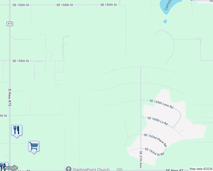 map of restaurants, bars, coffee shops, grocery stores, and more near 2385 Southeast 157th Lane Road in Summerfield