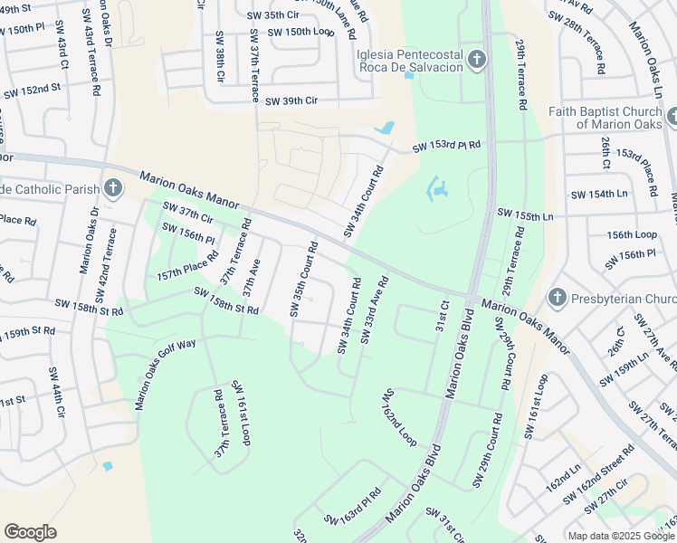 map of restaurants, bars, coffee shops, grocery stores, and more near 15750 Southwest 34th Court Road in Ocala