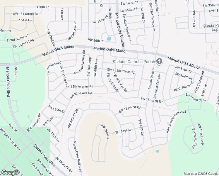 map of restaurants, bars, coffee shops, grocery stores, and more near 4624 158th Street Road in Ocala