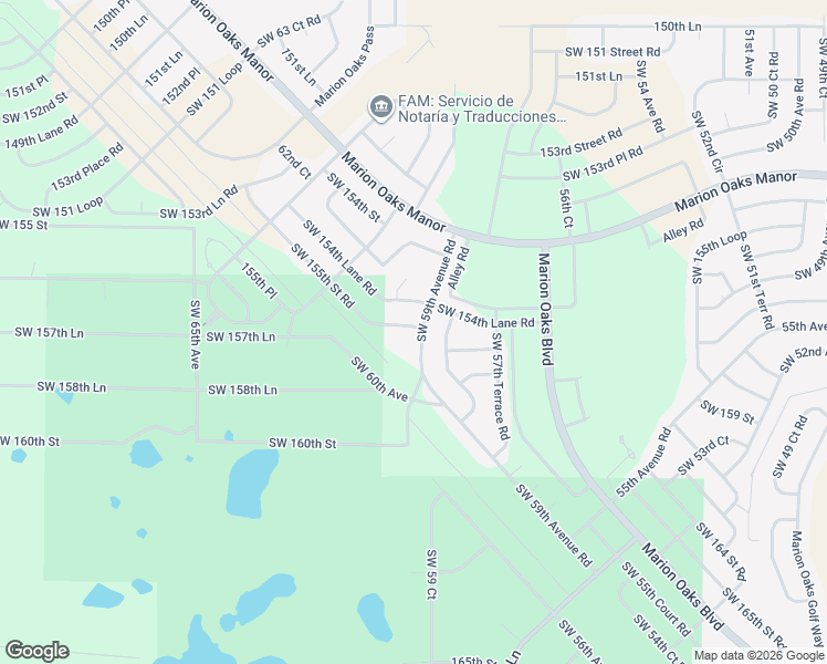 map of restaurants, bars, coffee shops, grocery stores, and more near 6030 Southwest 155th Street Road in Ocala