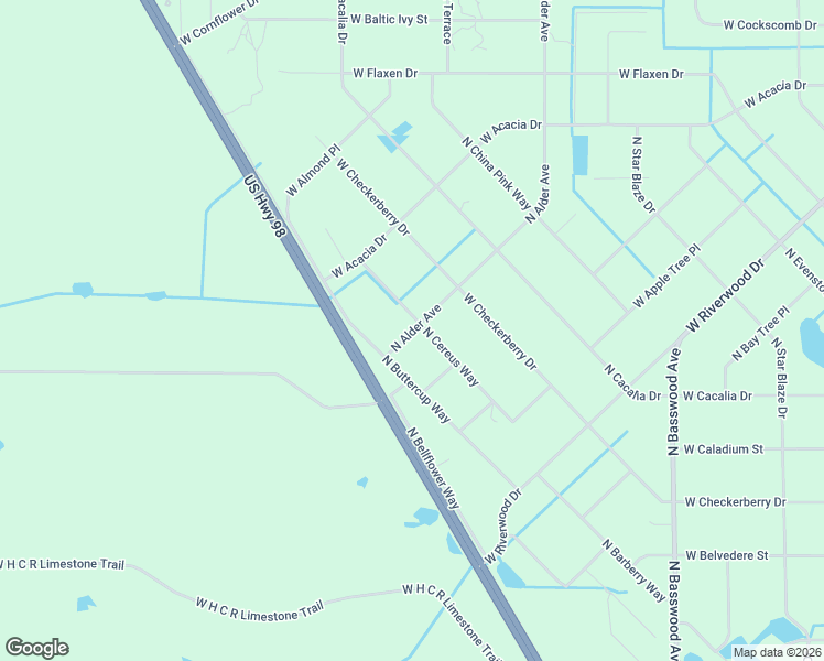 map of restaurants, bars, coffee shops, grocery stores, and more near 9096 North Alder Avenue in Crystal River