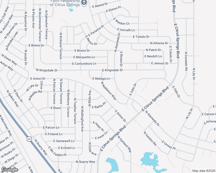 map of restaurants, bars, coffee shops, grocery stores, and more near 8885 North Nobleton Way in Citrus Springs