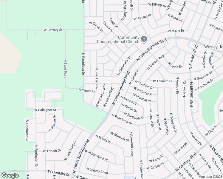 map of restaurants, bars, coffee shops, grocery stores, and more near 8973 North Lansen Way in Citrus Springs