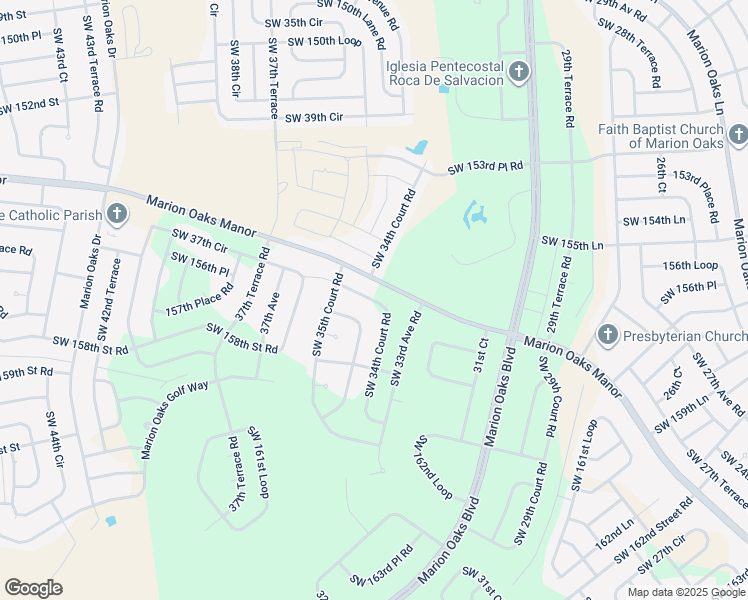 map of restaurants, bars, coffee shops, grocery stores, and more near 15750 Southwest 34th Court Road in Ocala