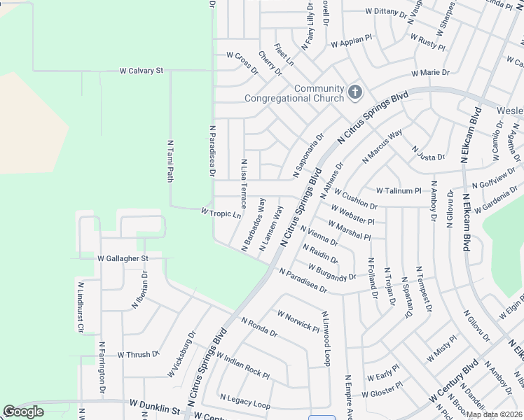 map of restaurants, bars, coffee shops, grocery stores, and more near 8980 North Barbados Way in Citrus Springs