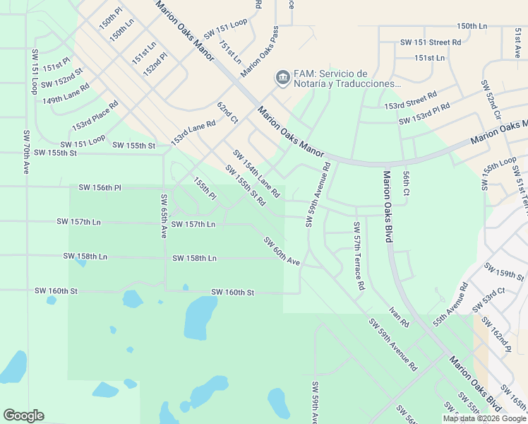 map of restaurants, bars, coffee shops, grocery stores, and more near 6096 Southwest 155th Street Road in Ocala