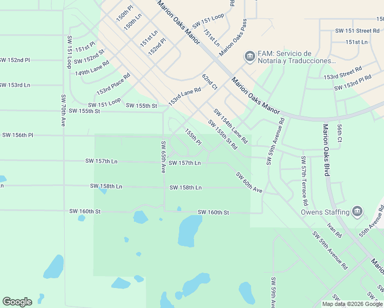 map of restaurants, bars, coffee shops, grocery stores, and more near 15543 Southwest 60th Circle in Ocala