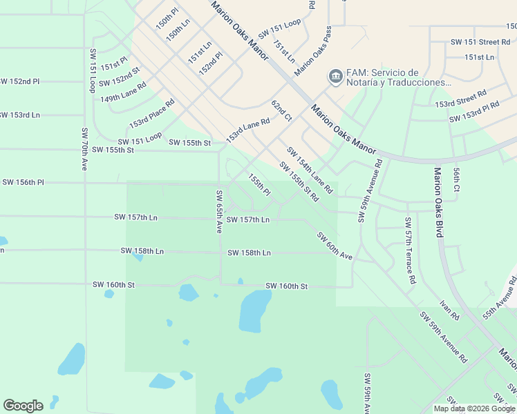 map of restaurants, bars, coffee shops, grocery stores, and more near 15543 Southwest 60th Circle in Ocala
