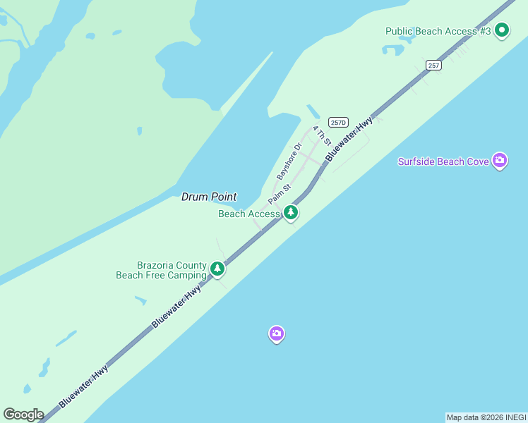 map of restaurants, bars, coffee shops, grocery stores, and more near 4423 County Road 257 in Freeport