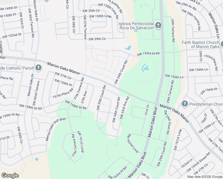 map of restaurants, bars, coffee shops, grocery stores, and more near 3509 Southwest 157th Loop in Ocala