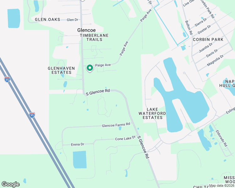 map of restaurants, bars, coffee shops, grocery stores, and more near 1601 South Glencoe Road in New Smyrna Beach