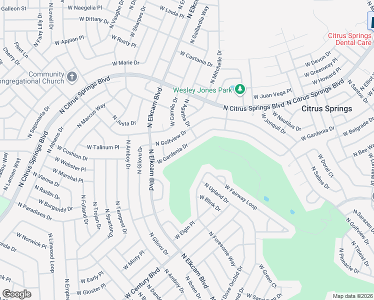 map of restaurants, bars, coffee shops, grocery stores, and more near 2828 West Gardenia Drive in Citrus Springs