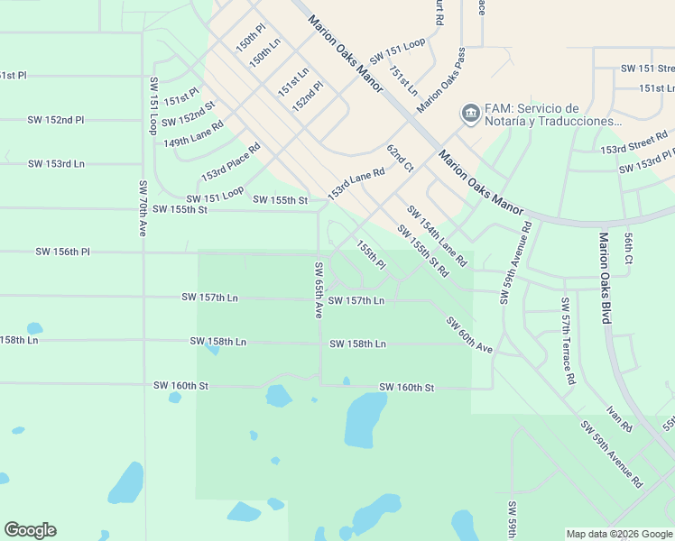 map of restaurants, bars, coffee shops, grocery stores, and more near 15543 Southwest 60th Circle in Ocala