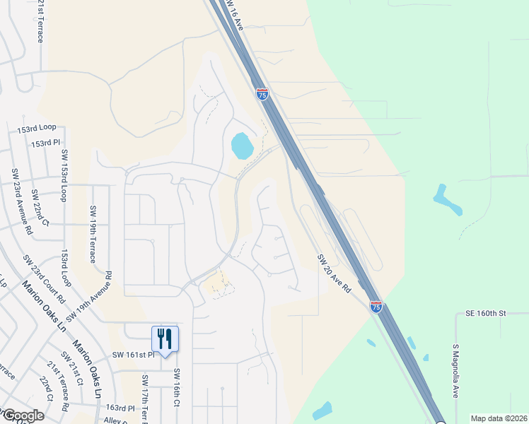 map of restaurants, bars, coffee shops, grocery stores, and more near 1100 SW 156th St in Ocala