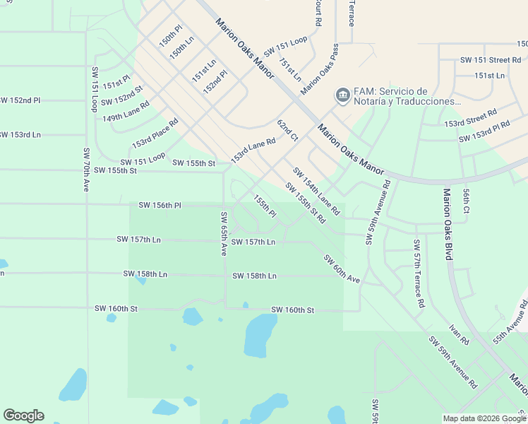 map of restaurants, bars, coffee shops, grocery stores, and more near 6358 155th Place in Ocala