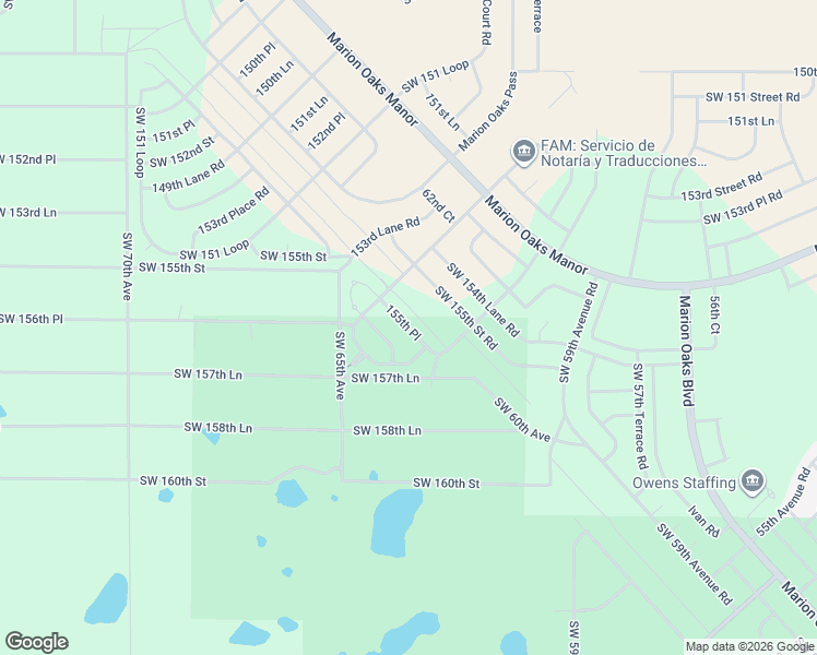 map of restaurants, bars, coffee shops, grocery stores, and more near 6358 155th Place in Ocala