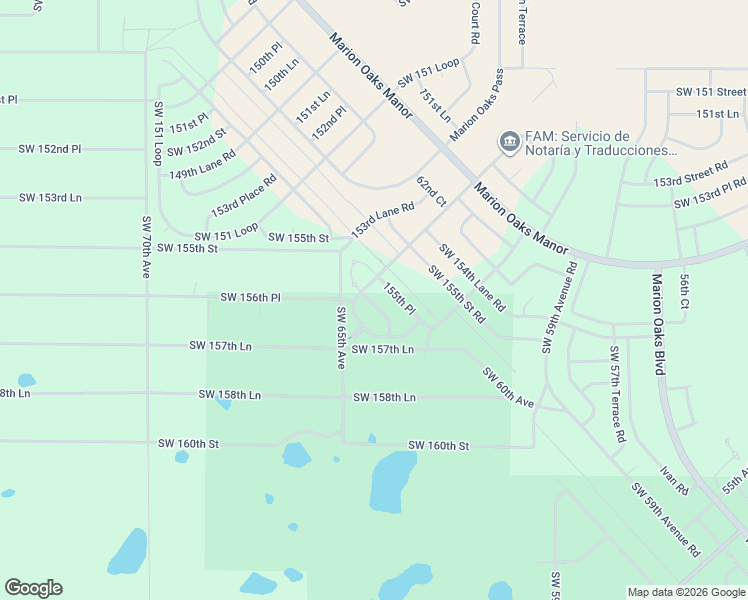 map of restaurants, bars, coffee shops, grocery stores, and more near 6358 155th Place in Ocala
