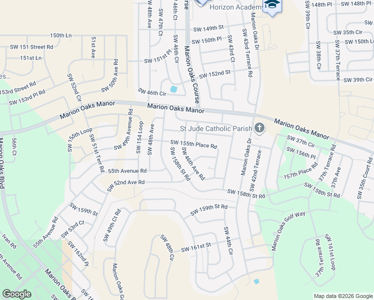map of restaurants, bars, coffee shops, grocery stores, and more near 15600 Southwest 46th Avenue Road in Ocala