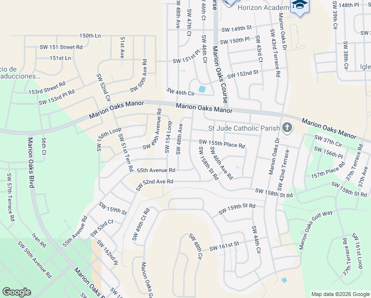 map of restaurants, bars, coffee shops, grocery stores, and more near 15634 Southwest 47th Avenue Road in Ocala