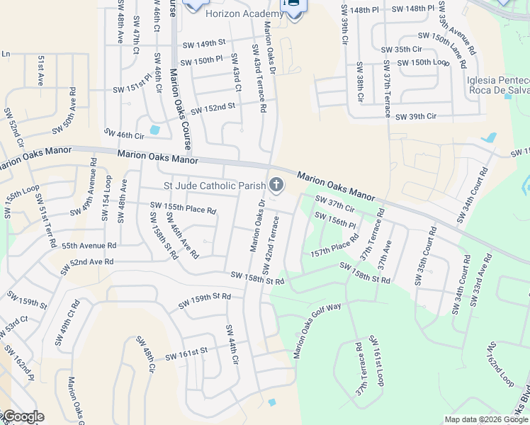 map of restaurants, bars, coffee shops, grocery stores, and more near 453 Marion Oaks Drive in Ocala