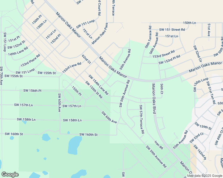 map of restaurants, bars, coffee shops, grocery stores, and more near 5930 Southwest 154th Lane Road in Ocala