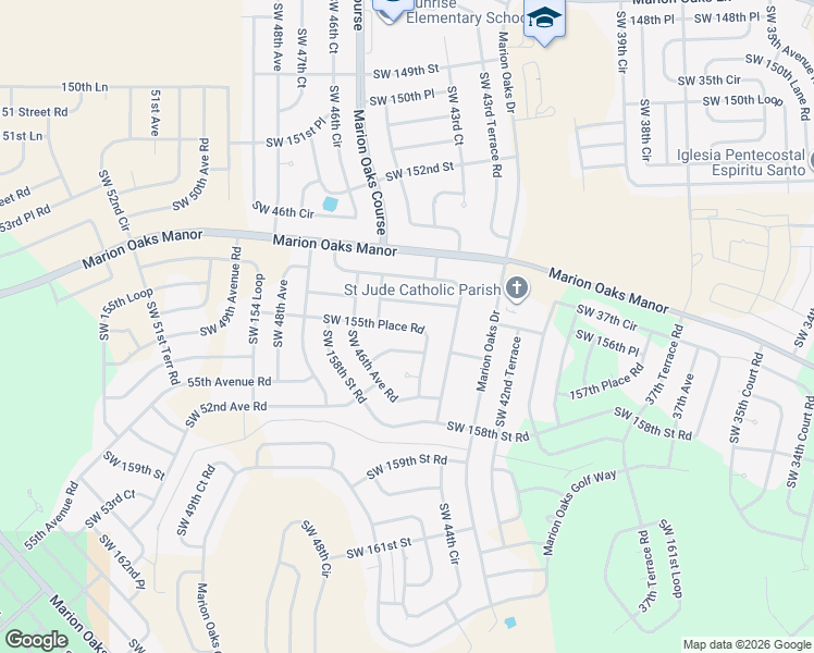 map of restaurants, bars, coffee shops, grocery stores, and more near 2641 Southwest 156th Place in Ocala