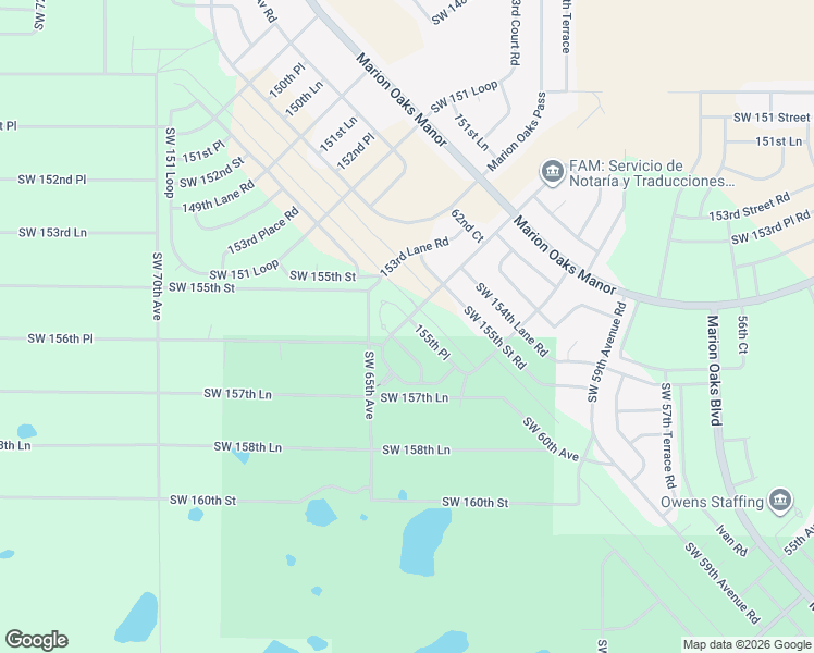 map of restaurants, bars, coffee shops, grocery stores, and more near 6358 155th Place in Ocala