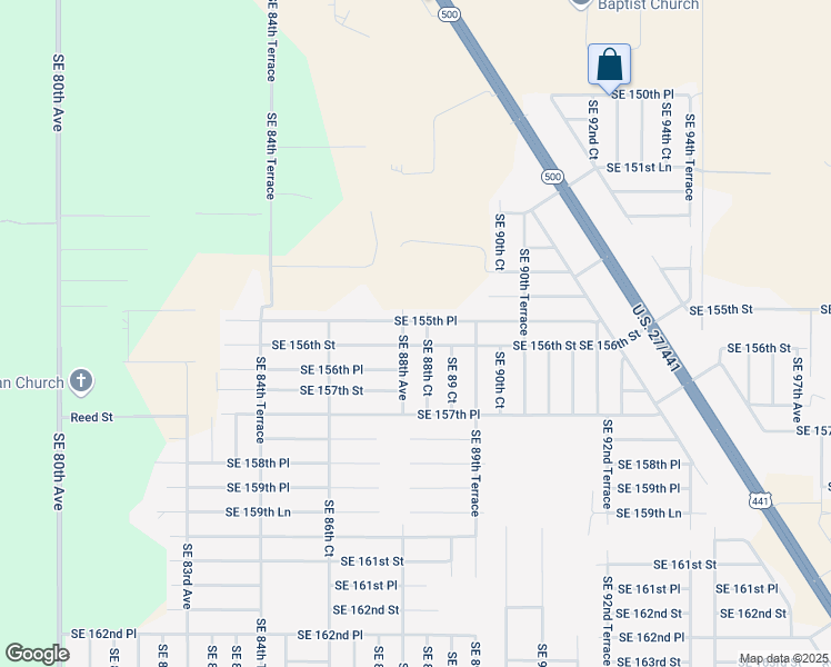 map of restaurants, bars, coffee shops, grocery stores, and more near 8825 Southeast 155th Place in Summerfield
