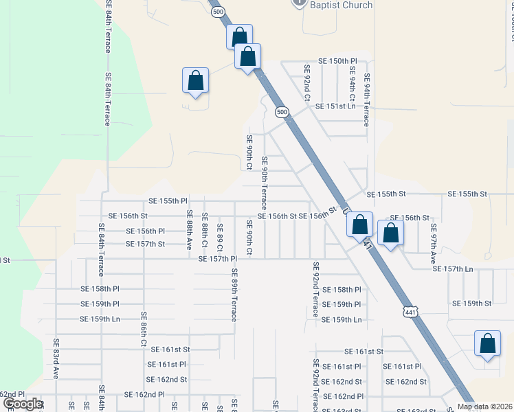 map of restaurants, bars, coffee shops, grocery stores, and more near 9059 Southeast 155th Place in Summerfield