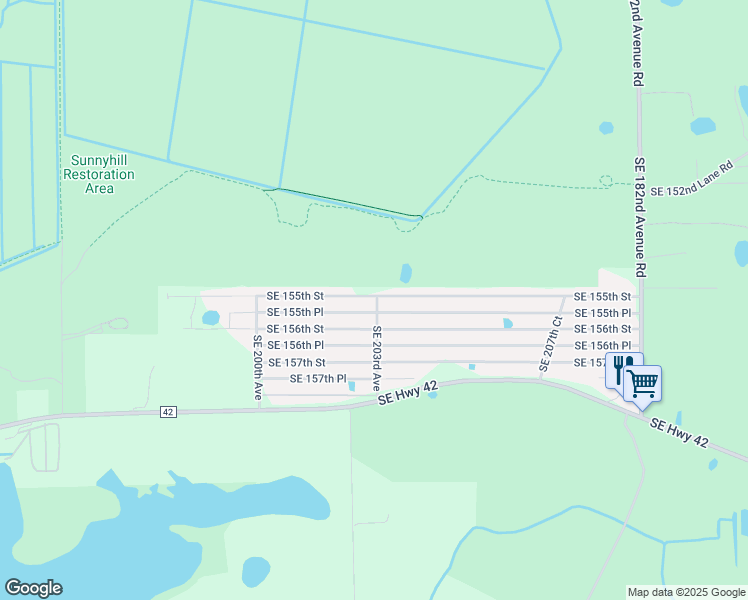 map of restaurants, bars, coffee shops, grocery stores, and more near 15536 Southeast 203rd Avenue in Umatilla