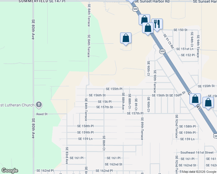map of restaurants, bars, coffee shops, grocery stores, and more near 8675 Southeast 155th Place in Summerfield