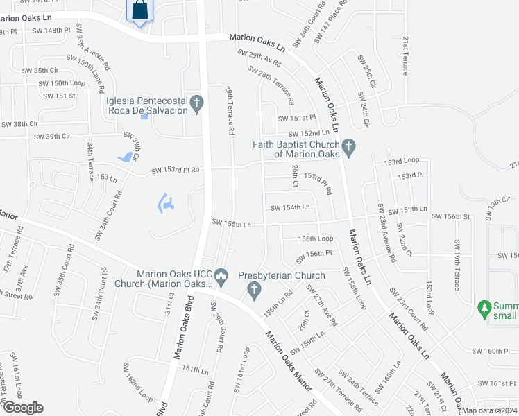 map of restaurants, bars, coffee shops, grocery stores, and more near 2768 Southwest 154th Place Road in Ocala
