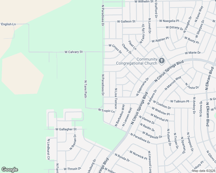 map of restaurants, bars, coffee shops, grocery stores, and more near 9181 North Satinwood Terrace in Citrus Springs