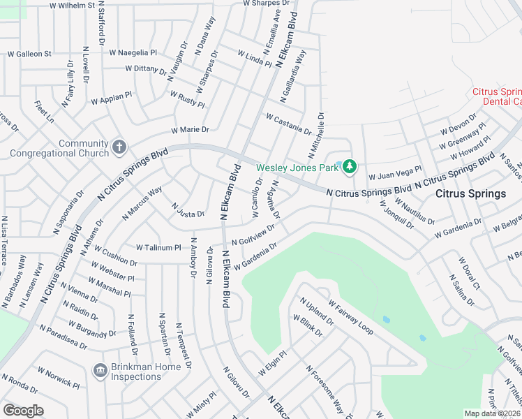 map of restaurants, bars, coffee shops, grocery stores, and more near 2954 West Camilo Drive in Citrus Springs