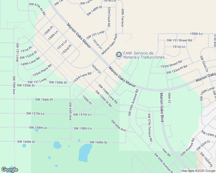 map of restaurants, bars, coffee shops, grocery stores, and more near 6205 Southwest 154th Lane Road in Ocala
