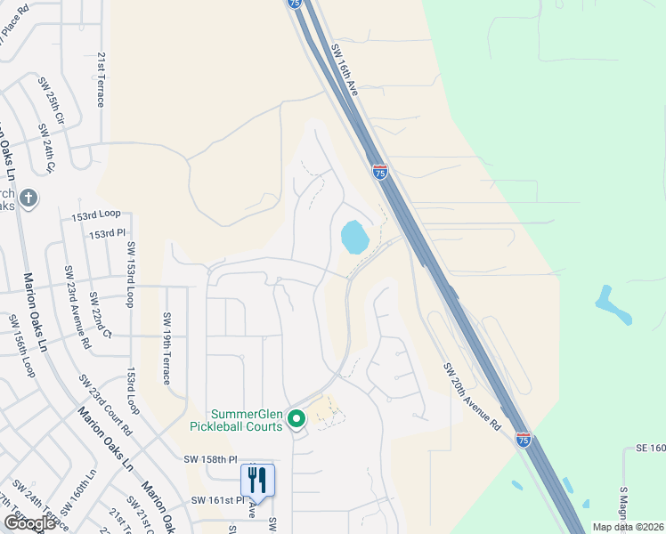 map of restaurants, bars, coffee shops, grocery stores, and more near 15481 Southwest 14th Avenue Road in Ocala
