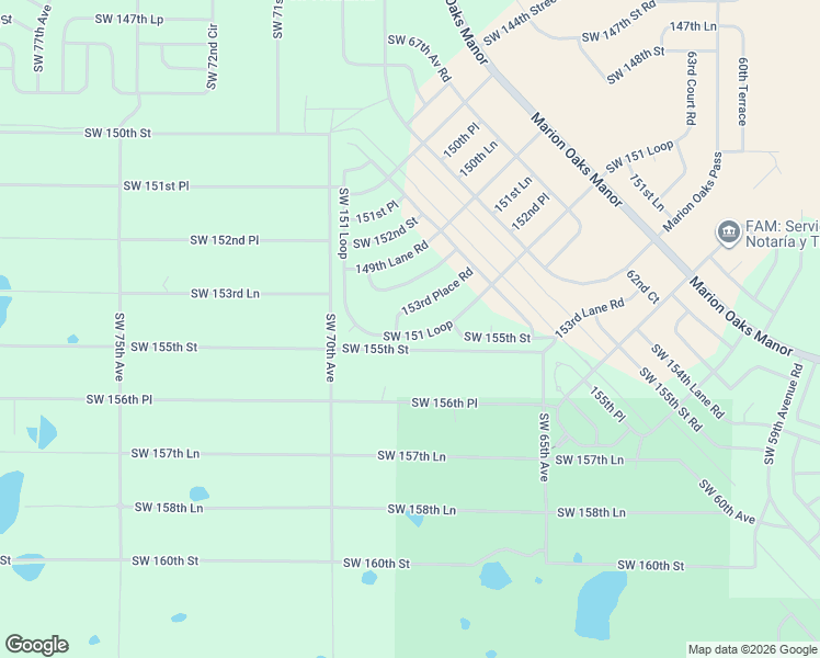 map of restaurants, bars, coffee shops, grocery stores, and more near 6634 Southwest 151 Loop in Ocala