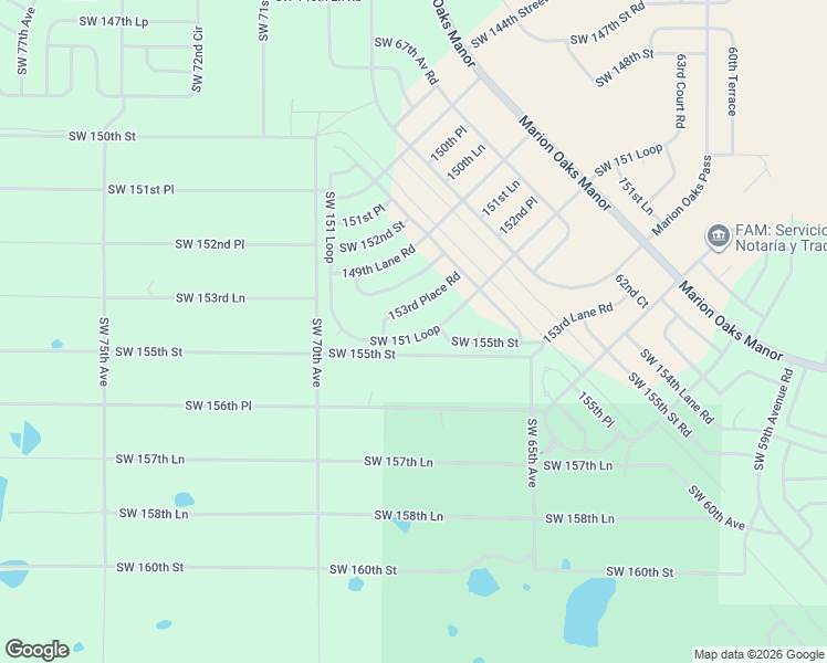 map of restaurants, bars, coffee shops, grocery stores, and more near 6571 Southwest 151 Loop in Ocala